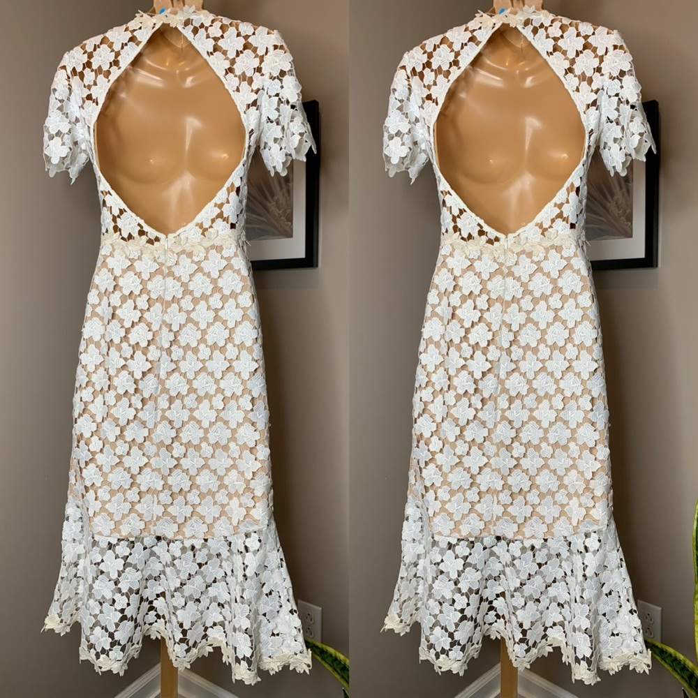 BHLDN Ivory Lace Midi Wedding Dress - Picture 8 of 9